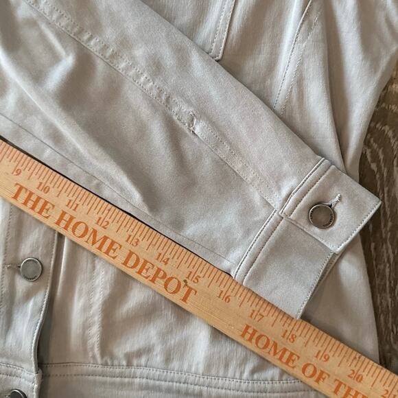 Liverpool Perrie Powerflex Light Denim Moto Trucker Jacket Large Casual Gray - Picture 11 of 11